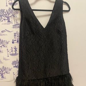 BCBG dress with feathers